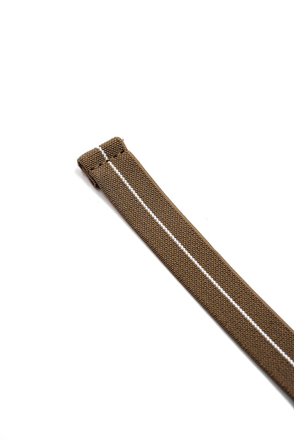 Elastic strap for MoonSwatch - Khaki with white stripe